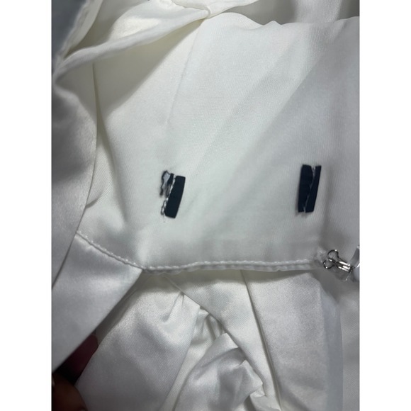 Lulus Bubbly Love White Satin Corset Mini Dress Square Neck Skater Fit and Flare - Picture 8 of 9